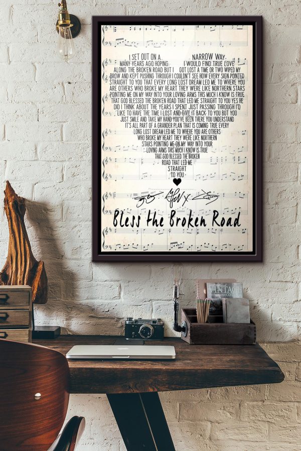 Bless The Broken Road Lyrics Signature Canvas Framed Matte Canvas - Image 2