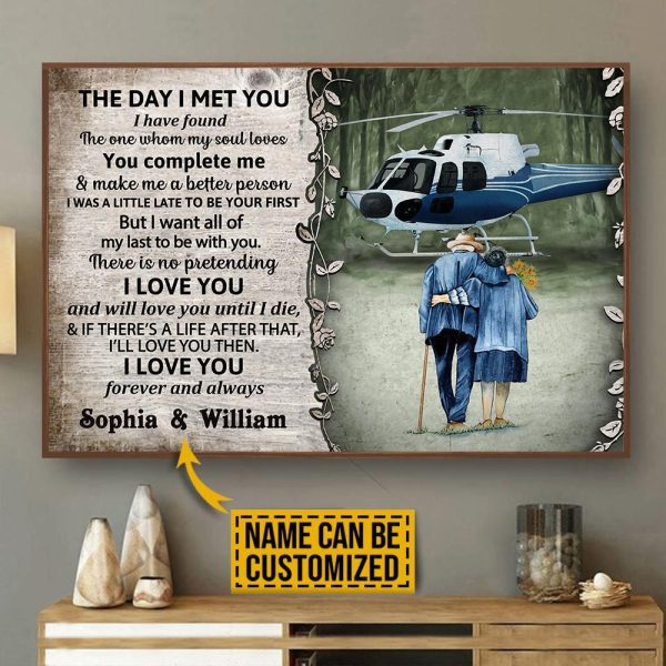 Personalized Canvas Painting Frames Helicopter The Day I Met Framed Prints, Canvas Paintings