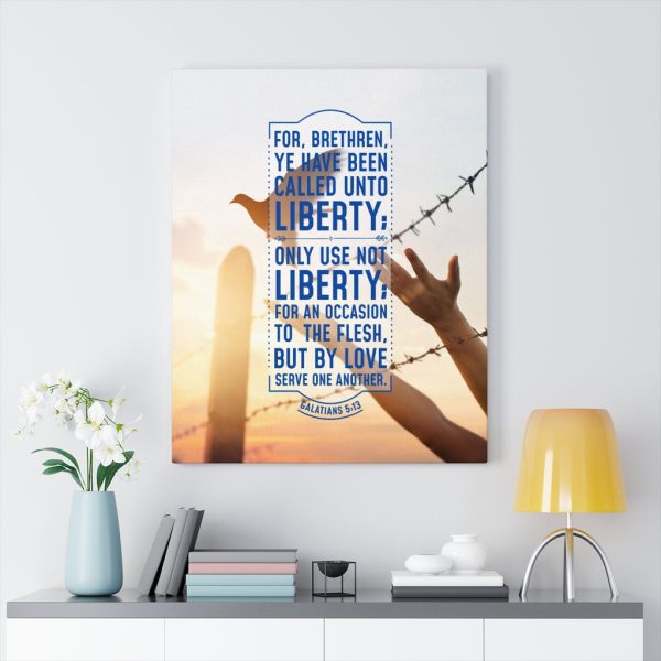 Scripture Canvas Liberty Galatians 5:13 Christian Bible Verse Meaningful Framed Prints, Canvas Paintings - Image 4