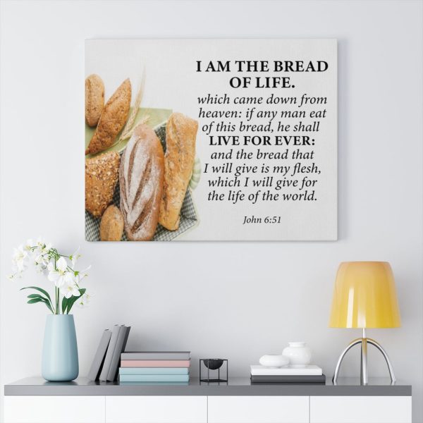 Bible Verse Canvas Living Bread John 6:51 Scripture Christian Framed Prints, Canvas Paintings - Image 8