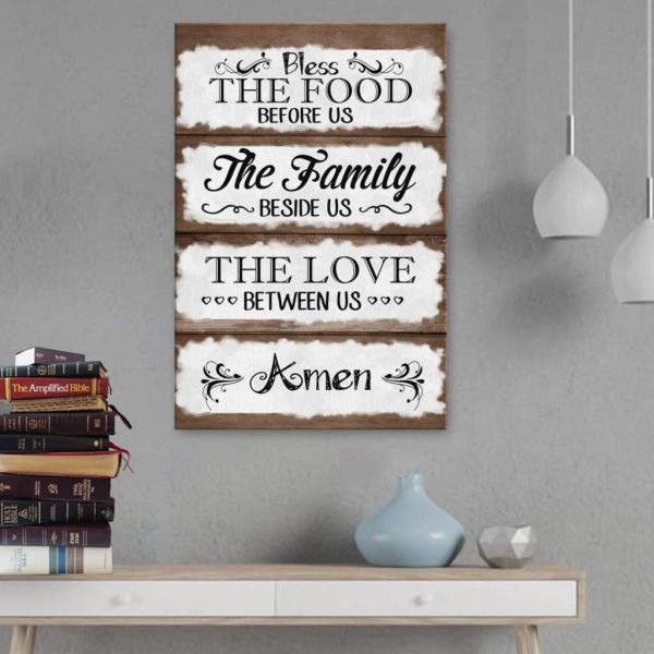 Bless The Food Before Us Canvas Hanging Gift, Canvas Paiting Frames Print Print Christian Wall Decor