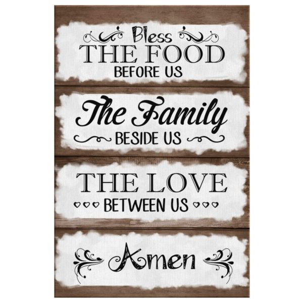 Bless The Food Before Us Canvas Hanging Gift, Canvas Paiting Frames Print Print Christian Wall Decor - Image 3