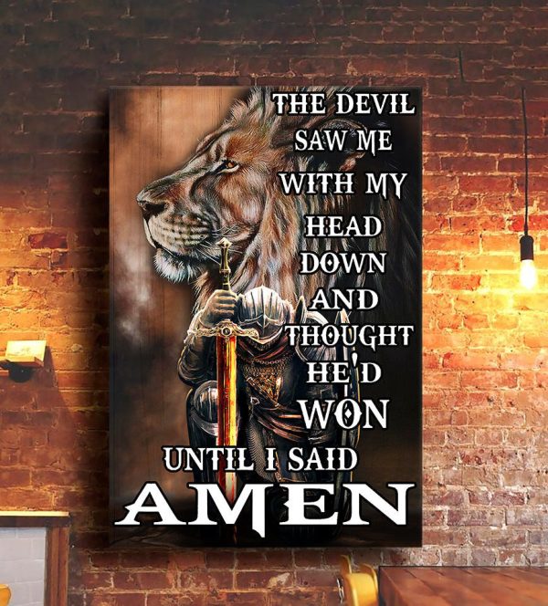 Amen Wrapped Canvas 3D Painting Art Godfather Jesus God Christian Gift Idea Framed Prints, Canvas Paintings