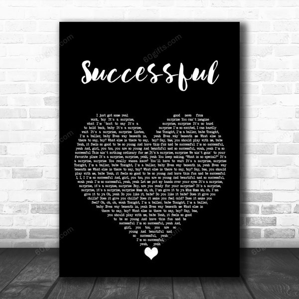 Ariana Grande Successful Black Heart Song Lyric Art Print - Canvas Print Wall Art Home Decor