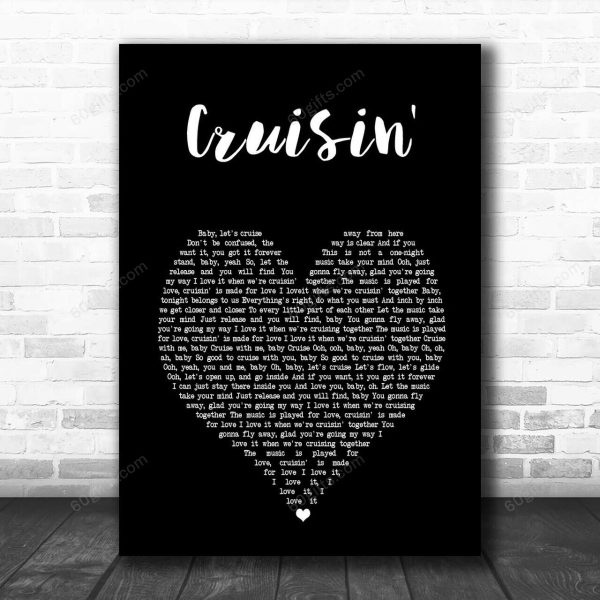 Smokey Robinson Cruisin' Black Heart Song Lyric Art Print - Canvas Print Wall Art Home Decor