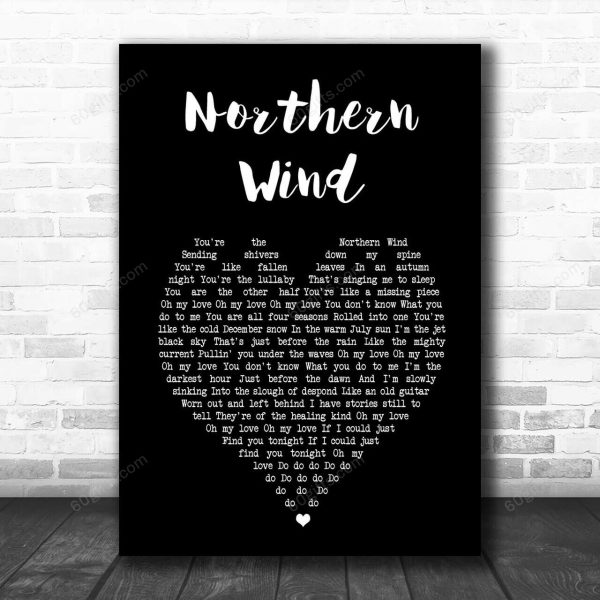 City And Colour Northern Wind Black Heart Song Lyric Art Print - Canvas Print Wall Art Home Decor