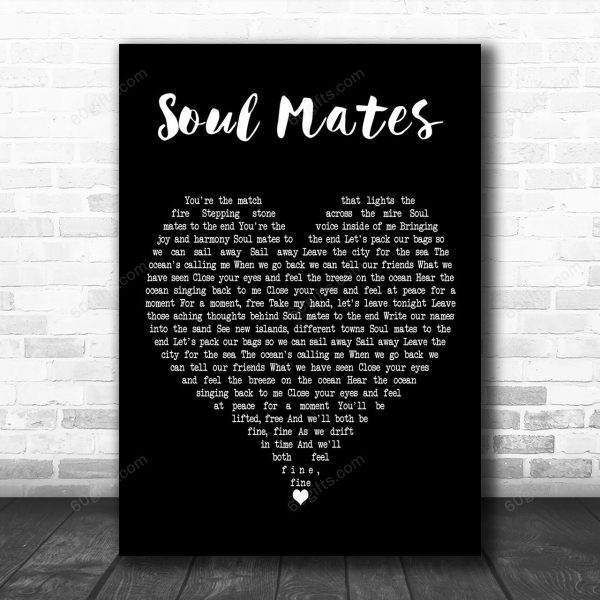 Grant Nicholas Soul mates Black Heart Decorative Art Gift Song Lyric Print - Canvas Print Wall Art Home Decor