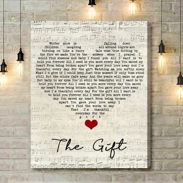 Jim Brickman The Gift Script Heart Song Lyric Quote Music Art Print - Canvas Print Wall Art Home Decor