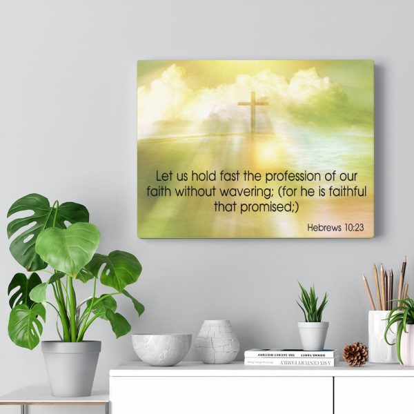 Bible Verse Canvas Profession of Our Faith Hebrews 10:23 Christian Scripture Ready to Hang Faith Print Framed Prints, Canvas Paintings - Image 4