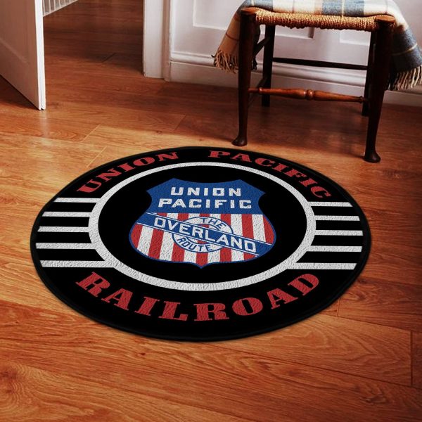 Unionpacific Round Mat Union Pacific Overland 1912 Railroad Round Floor Mat Room Rugs Carpet Outdoor Rug Washable Rugs