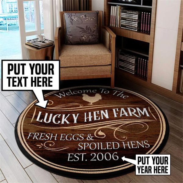 Personalized Welcome To The Farm Living Room Round Mat Circle Rug