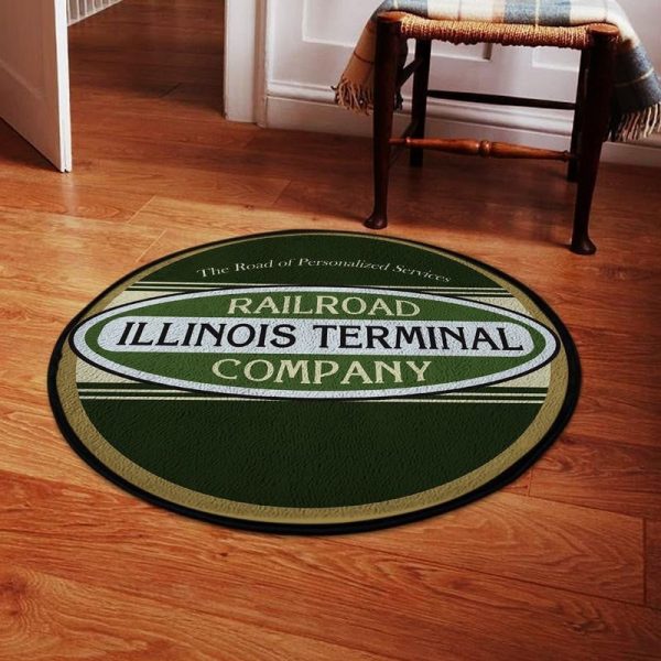 Illinois Round Mat Illinois Terminal Railroad Round Floor Mat Room Rugs Carpet Outdoor Rug Washable Rugs