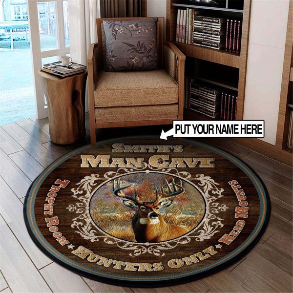 Man Cave Hunters Only Round Rug, Carpet 06448