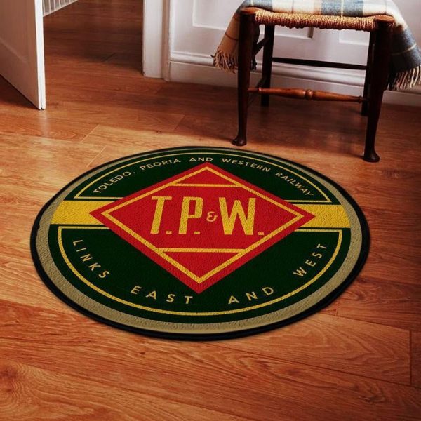 Toledo Living Room Round Mat Circle Rug Toledo, Peoria, & Western Railroad