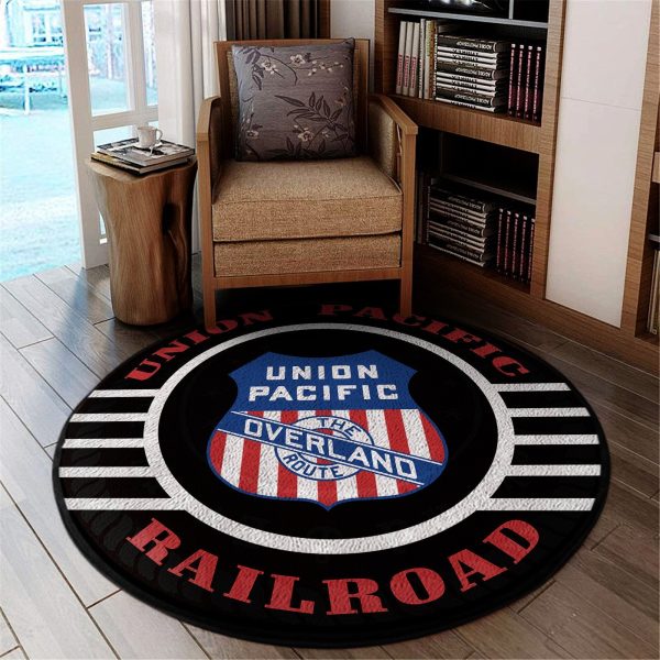 Unionpacific Round Mat Union Pacific Overland 1912 Railroad Round Floor Mat Room Rugs Carpet Outdoor Rug Washable Rugs - Image 2