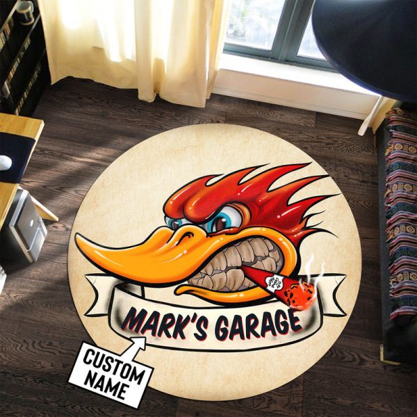 Personalized Hot Rod Garage Round Mat Round Floor Mat Room Rugs Carpet Outdoor Rug Washable Rugs - Image 3