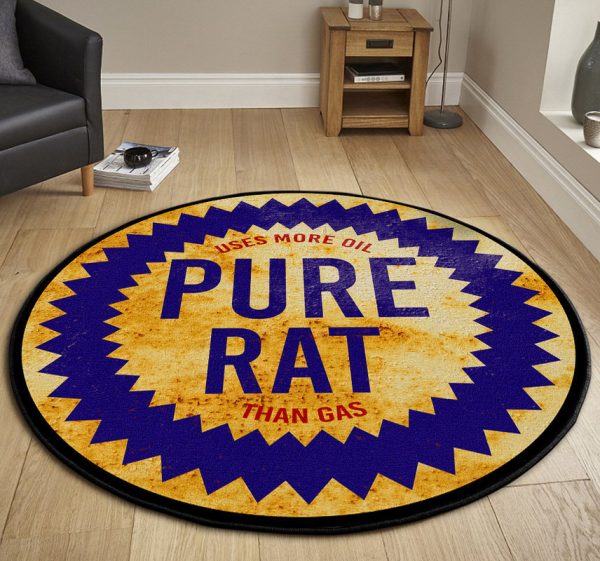 Pure Rat Oldschool Hot Rod Round Mat Round Floor Mat Room Rugs Carpet Outdoor Rug Washable Rugs - Image 3