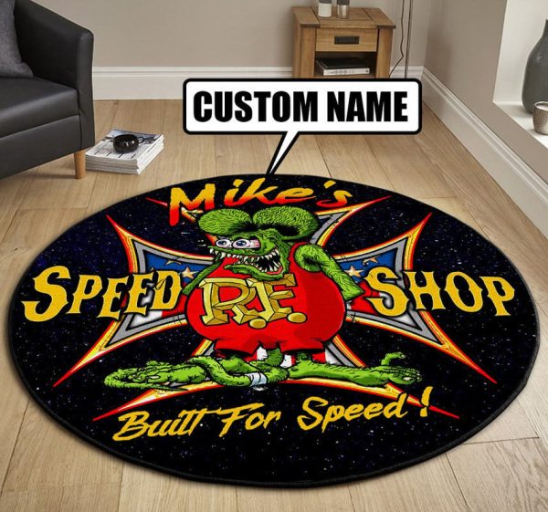 Personalized Hot Rod Built For Speed Round Mat Round Floor Mat Room Rugs Carpet Outdoor Rug Washable Rugs - Image 3