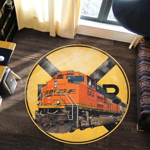 Santa Fe Bnsf Railroad Crossing Round Mat Round Floor Mat Room Rugs Carpet Outdoor Rug Washable Rugs - Image 3