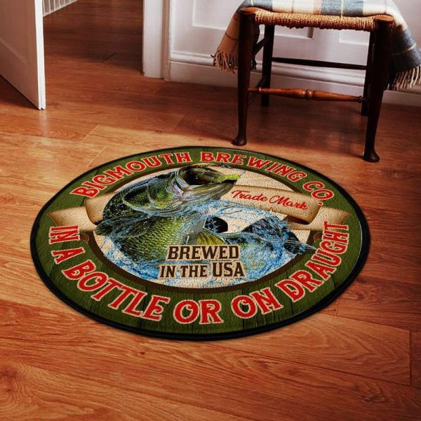 Bigmouth Fishing Round Mat Round Floor Mat Room Rugs Carpet Outdoor Rug Washable Rugs - Image 2