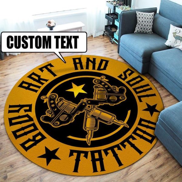 Personalized Tattoo Studio Round Mat Round Floor Mat Room Rugs Carpet Outdoor Rug Washable Rugs - Image 3