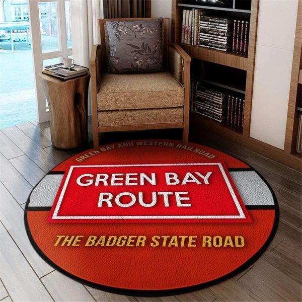 Gbrr Round Mat Gbw Green Bay And Western Railroad Round Floor Mat Room Rugs Carpet Outdoor Rug Washable Rugs - Image 2