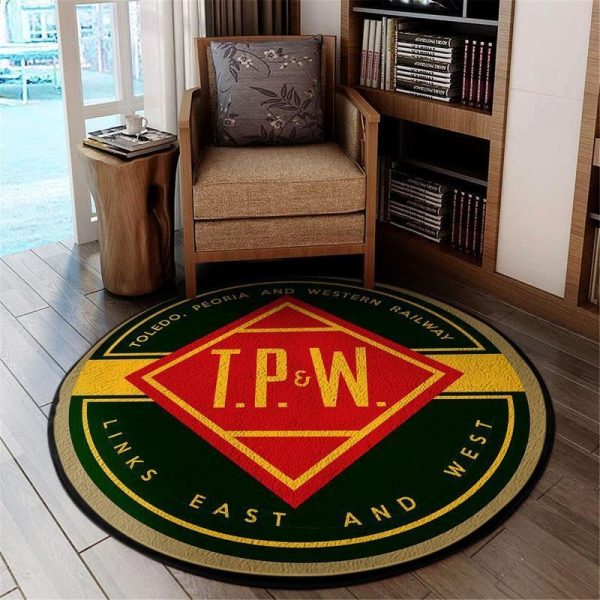 Toledo Living Room Round Mat Circle Rug Toledo, Peoria, & Western Railroad - Image 2