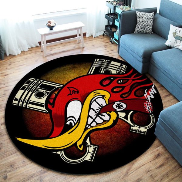 Hot Rod Garage Round Mat Round Floor Mat Room Rugs Carpet Outdoor Rug Washable Rugs - Image 2