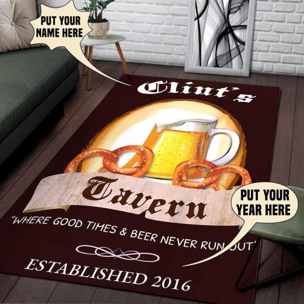 personalized tavern rug 06460 Living Room Rugs, Bedroom Rugs, Kitchen Rugs - Image 2