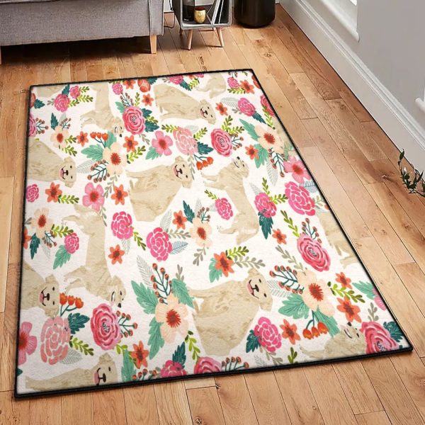 Golden Retriever Dog Non Shedding Golden Retriever Rug Rectangle Rugs Washable Area Rug Non-Slip Carpet For Living Room Bedroom