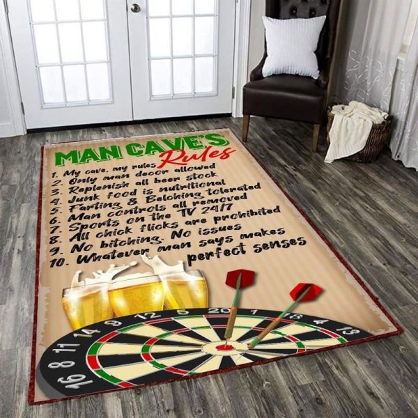 Man Cave Rules Area Rug Carpet