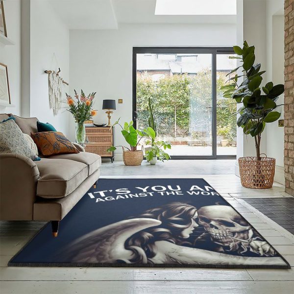 Skull Art Deco Rug Skull Rug Rectangle Rugs Washable Area Rug Non-Slip Carpet For Living Room Bedroom - Image 2