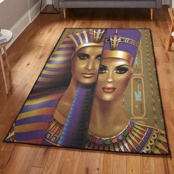 Empress Queen Pharaoh Rug Rectangle Rugs Washable Area Rug Non-Slip Carpet For Living Room Bedroom