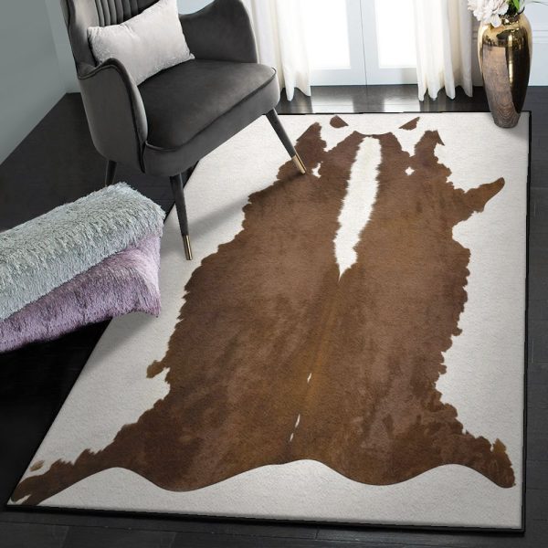 Milk Cow Carpets Exquisite Natural Cow Hide Hereford Rug Rectangle Rugs Washable Area Rug Non-Slip Carpet For Living Room Bedroom