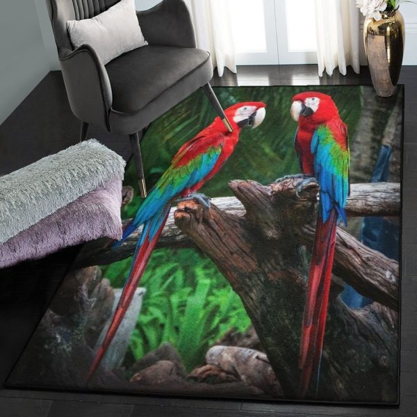 Parrot Rugs Parrot Rug Rectangle Rugs Washable Area Rug Non-Slip Carpet For Living Room Bedroom