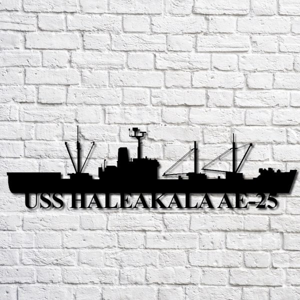 Uss Haleakala Ae25 Navy Ship Metal Art, Custom Us Navy Ship Cut Metal