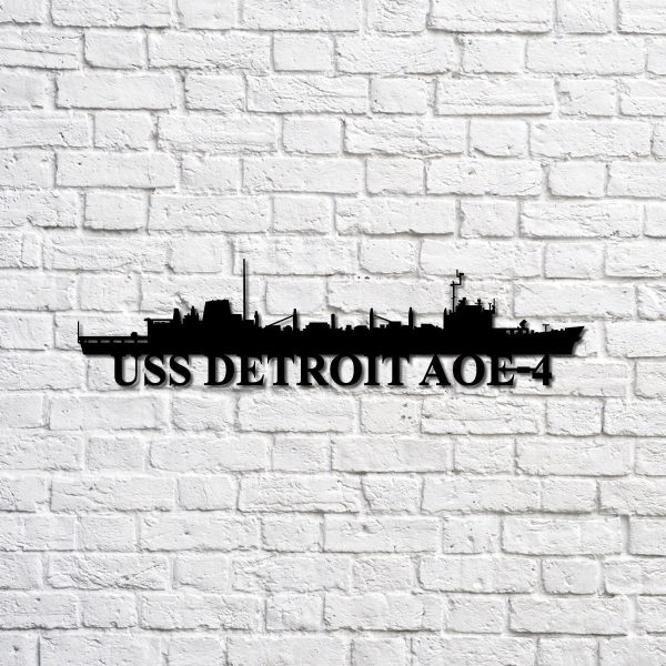 Uss Detroit Aoe4 Navy Ship Metal Sign, Memory Wall Metal Sign Gift For