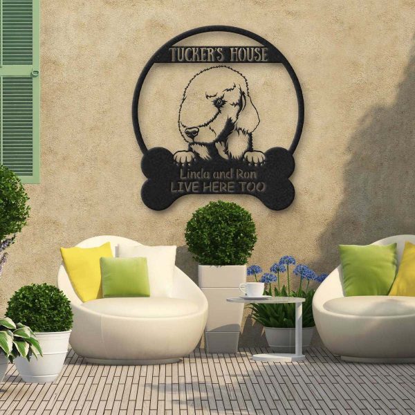 Bedlington Terrier Dog Lovers Funny Personalized Metal House Sign Lase - Image 2