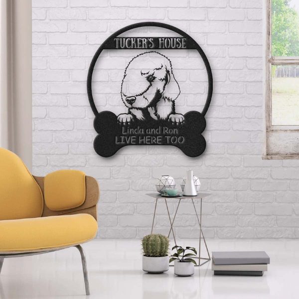 Bedlington Terrier Dog Lovers Funny Personalized Metal House Sign Lase