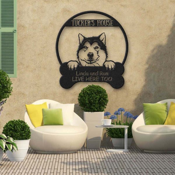 Alaskan Malamute Dog Lovers Funny Personalized Metal House Sign Laser - Image 3