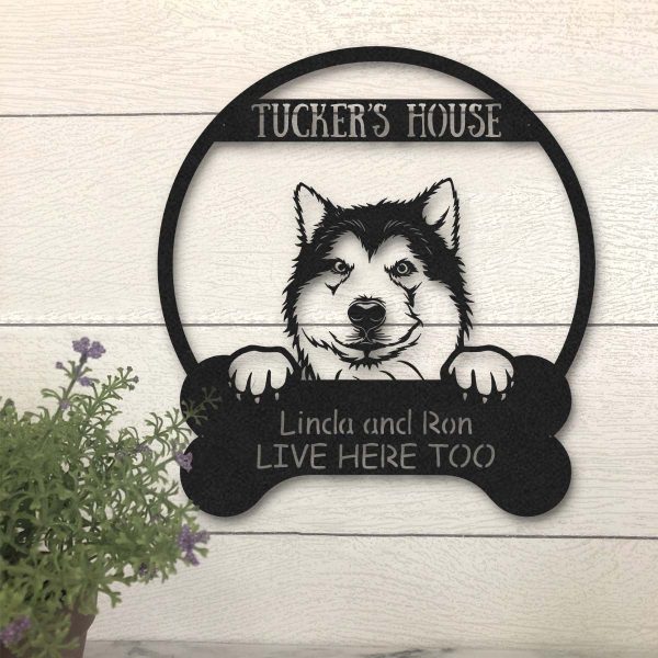 Alaskan Malamute Dog Lovers Funny Personalized Metal House Sign Laser - Image 4