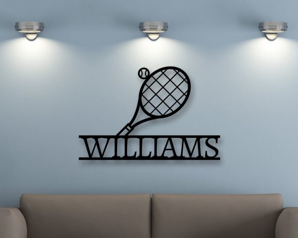 Christmas Gift, Personalized Tennis Sign, Metal Tennis Wall Art, Tenni - Image 2