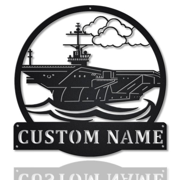 Personalized Aircraft Carrier Navy Metal Sign Art, Custom Aircraft Car