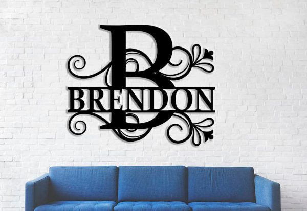 Personalized Family Name Metal Sign Housewarming Gift Door Hanger Wedd