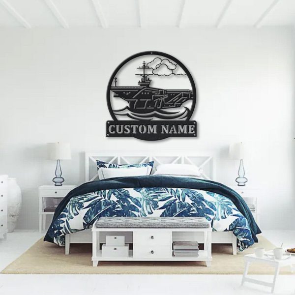 Personalized Aircraft Carrier Navy Metal Sign Art, Custom Aircraft Car - Image 2