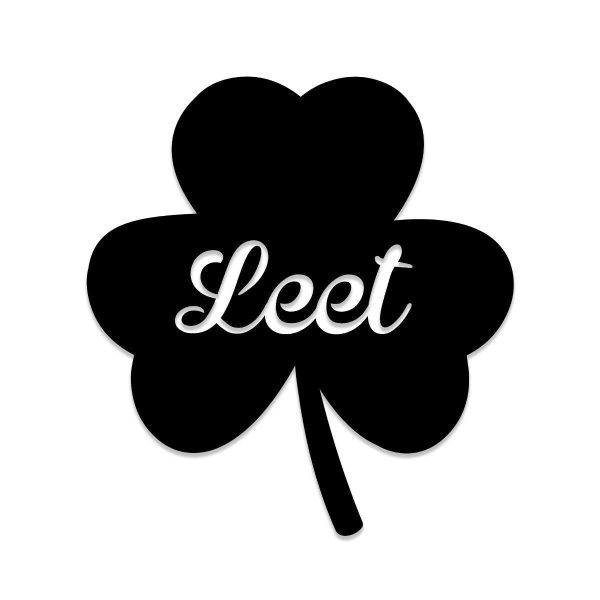 Personalized Leet Three Leaf Clover Shamrock Irish Celtic Metal Sign, - Image 2