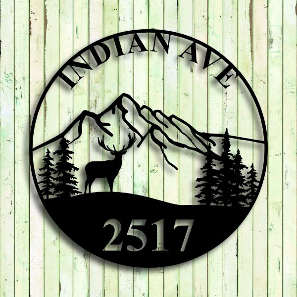 Custom Metal Address Sign Wilderness Rustic Sign Nature Metal House Nu - Image 3