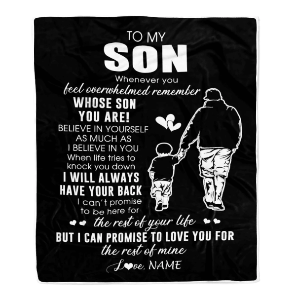 Personalized To My Son Blanket From Dad Father Whenever You Feel Overw