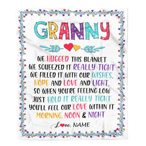 Personalized Granny Blanket From Grandkids We Hugged This Blanket Gran