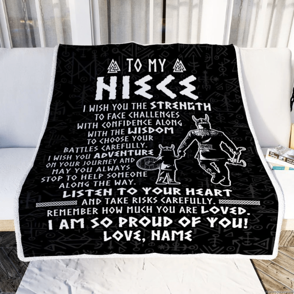 Personalized To My Niece Viking Blanket From Uncle I Am So Proud Of Yo - Image 3